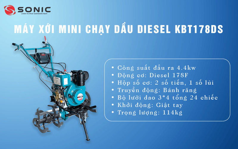 Đặc điểm nổi bật của máy xới đất mini Diesel Kabuto KBT178DS