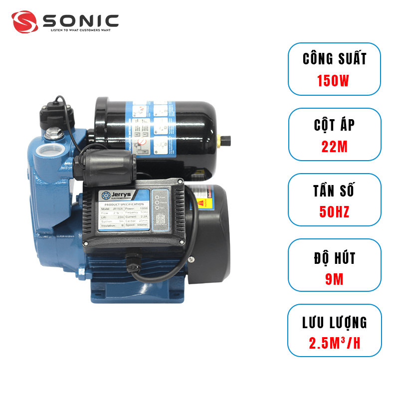 MÁY BƠM NƯỚC TĂNG ÁP JERRYS JR150A