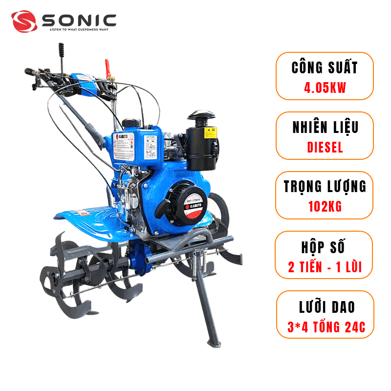MÁY XỚI ĐẤT MINI CHẠY DIESEL KBT-173ECO