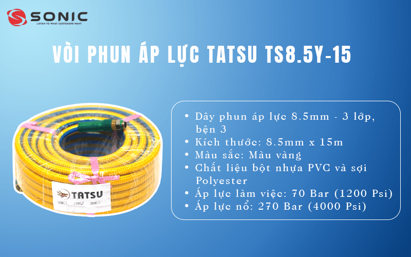 Đặc điểm nổi bật của vòi phun áp lực Tatsu TS8.5Y-15