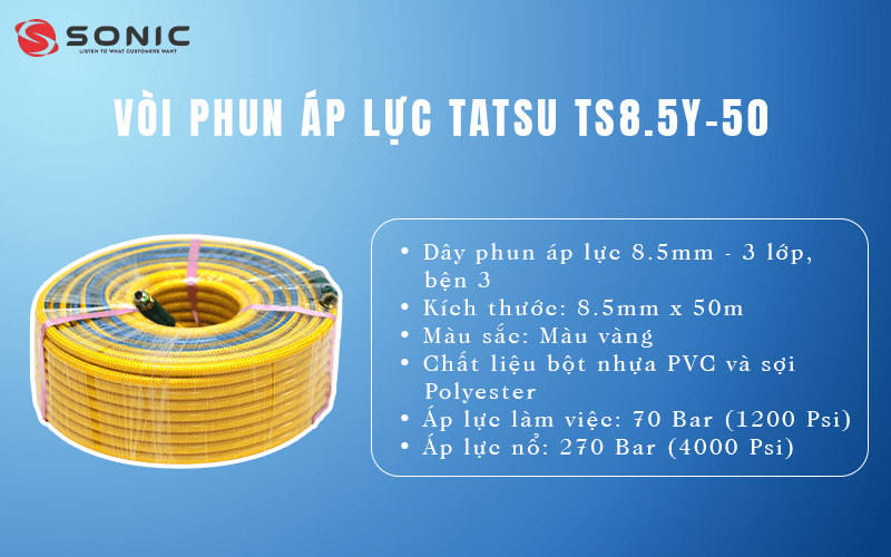 Đặc điểm nổi bật của vòi phun áp lực TS8.5Y-50
