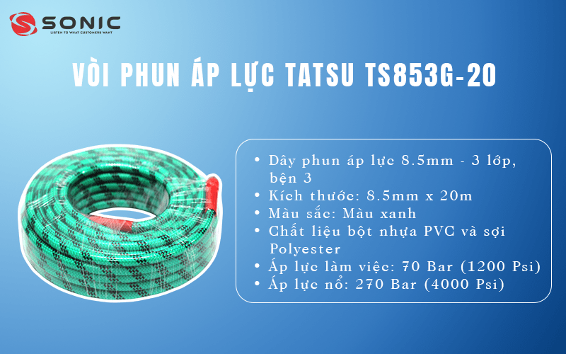 Đặc điểm nổi bật của vòi phun áp lực Tatsu TS853G-20