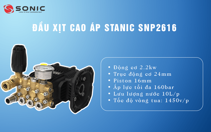 Đặc điểm nổi bật của đầu xịt rửa cao áp Stanic SNP2616