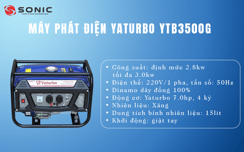 Đặc điểm nổi bật của máy phát điện Yaturbo YTB3500G