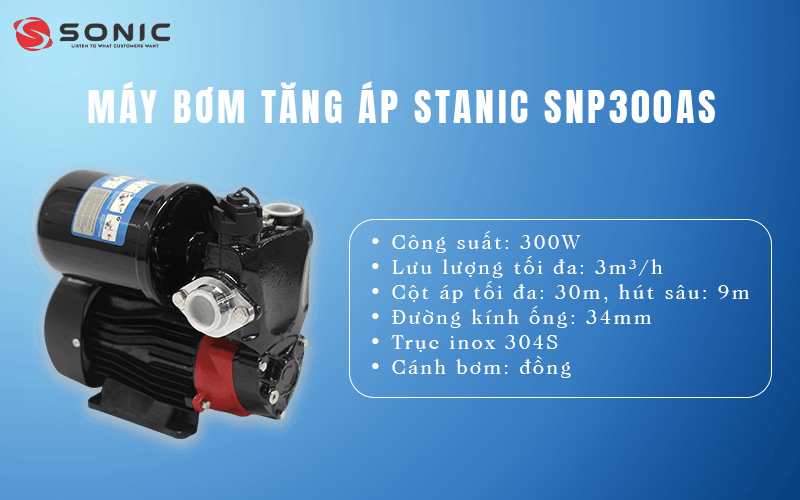 Đặc điểm nổi bật của máy bơm tăng áp Stanic SNP300AS