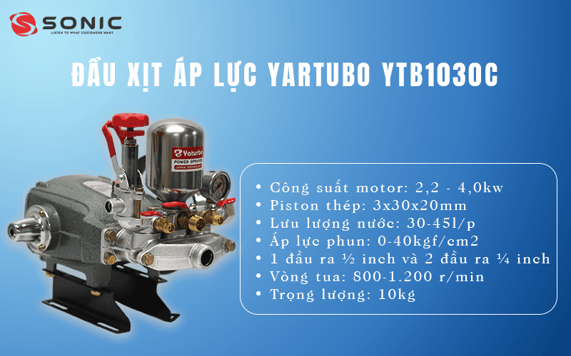 Đặc điểm nổi bật của đầu phun áp lực YTB1030C